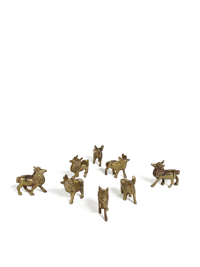 Vintage Mini brass animal name card holder