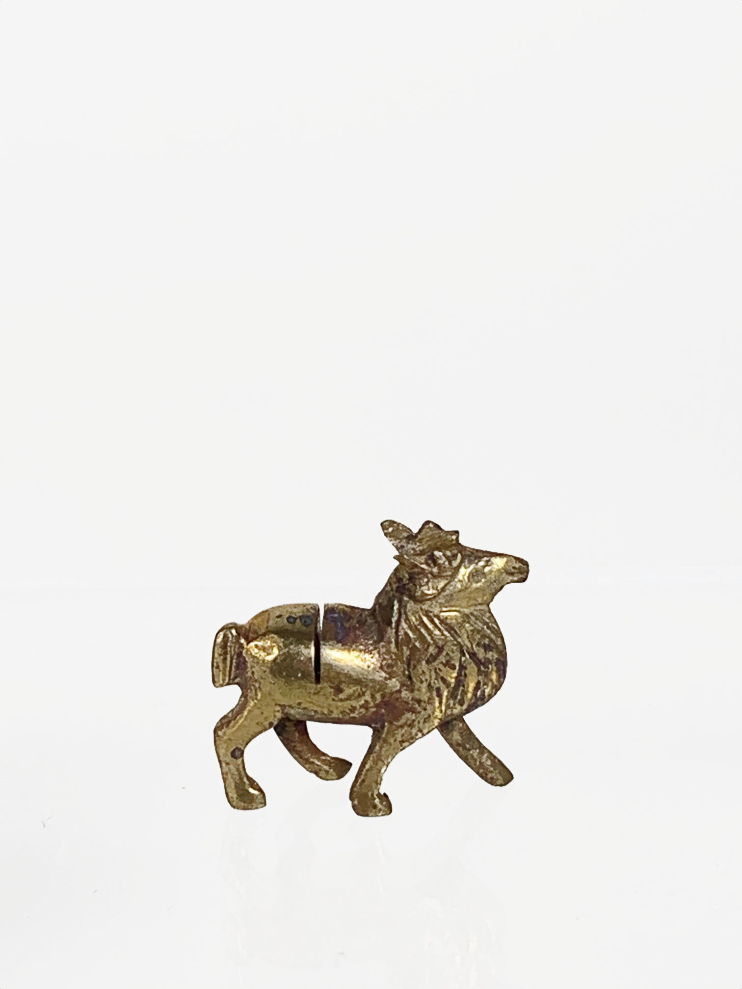 Brass Solid Vintage Cheetah Small Statue Desktop Ornaments Pen