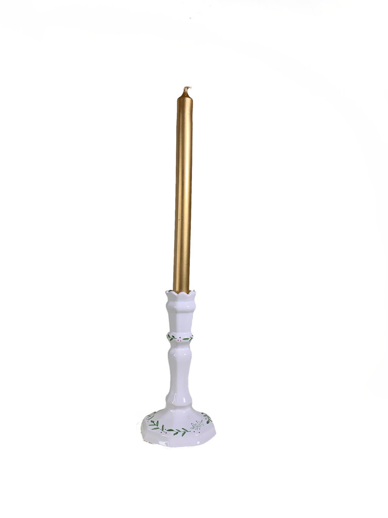 Rustik Lys Diner kaars - 29 cm  - goud