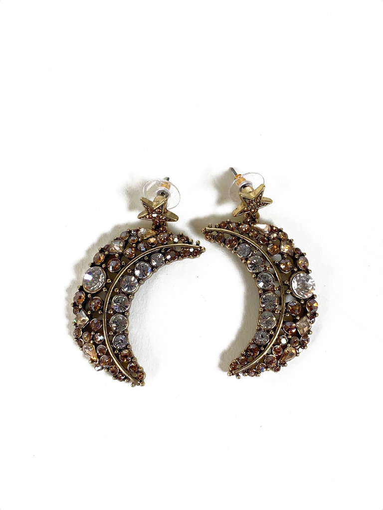 Vintage Oscar de la Renta Moon and Stars earrings