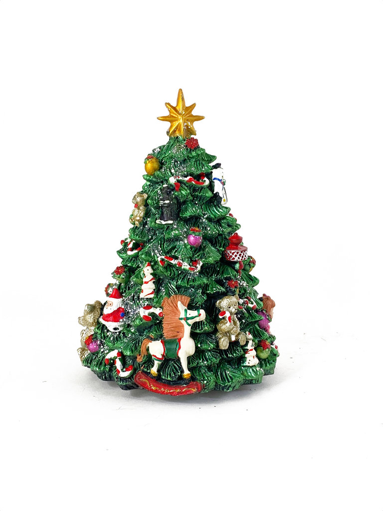 Music box Christmas tree with santa