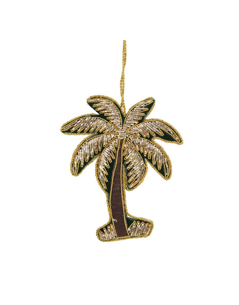 Palmtree embroidered ornament