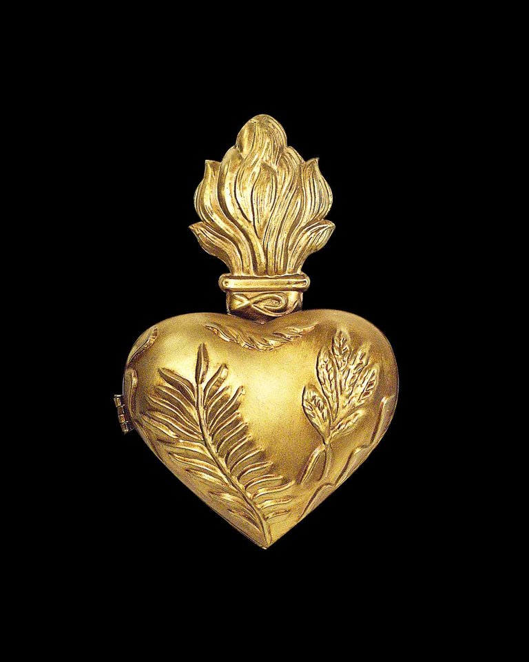 Boncoeurs Decorated brass jungle heart box