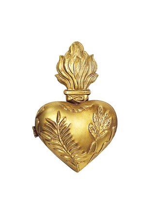 Boncoeurs Decorated brass jungle heart box Boncoeurs Decorated brass jungle heart box