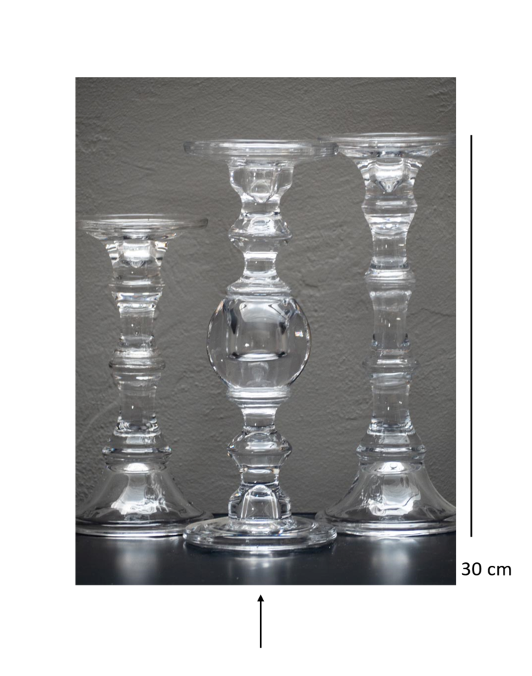 Glass bulb candlestick - 30 cm