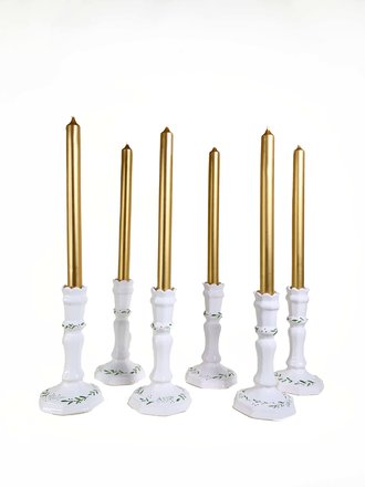 Vintage Hand beschilderde kandelaars - 3 maten Vintage Hand beschilderde kandelaars - 3 maten