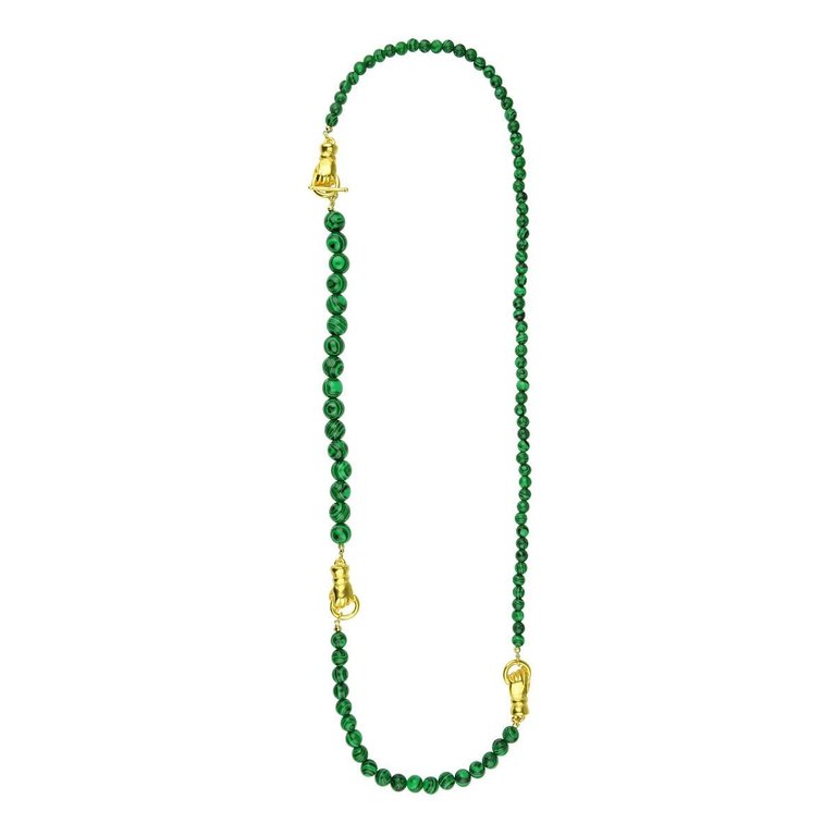 Katerina Psoma Long malachite beads necklace