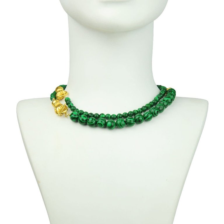 Katerina Psoma Long malachite beads necklace