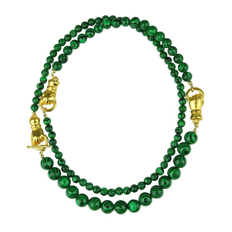 Katerina Psoma Long malachite beads necklace