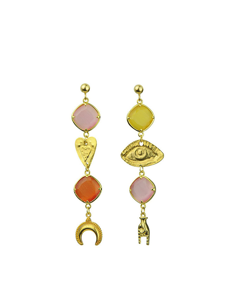 Katerina Psoma A-symmetrical pair of dangle earrings
