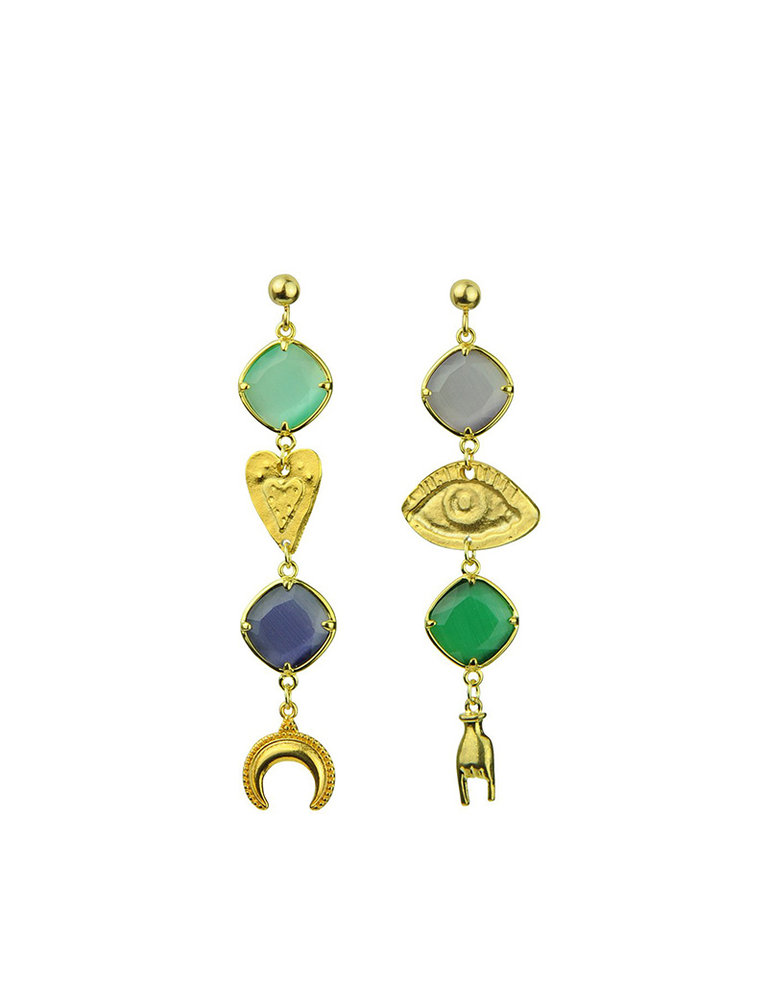 Katerina Psoma A-symmetrische hangoorbellen – Verguld van Katerina Psoma