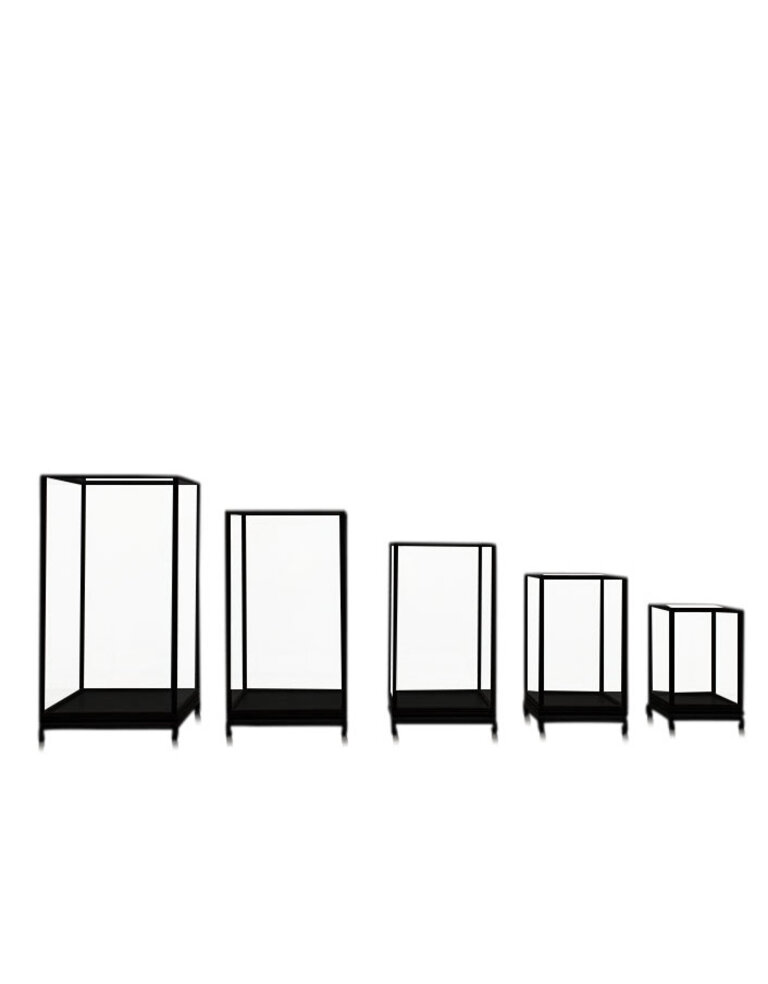 Glass display case set square 5 pieces
