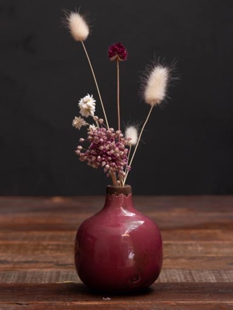 Small pink ceramic vase