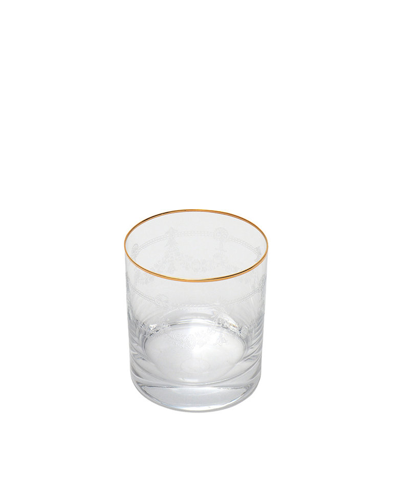 Romantic whisky  glass with gold rim