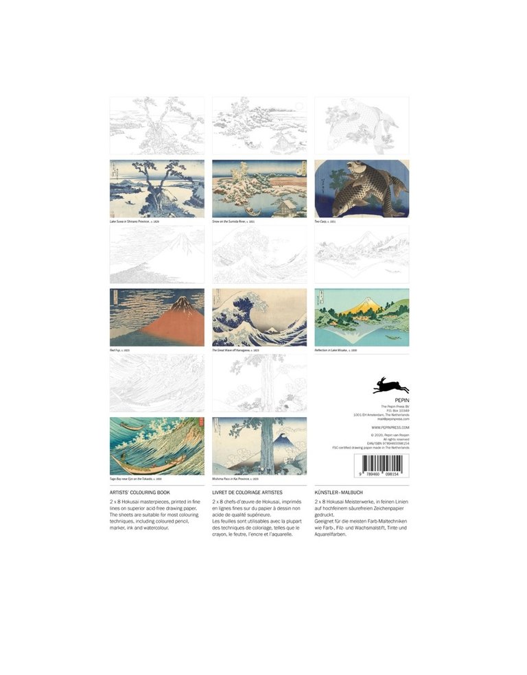 The Pepin Press Artist's colouring book Japanese Hokusai