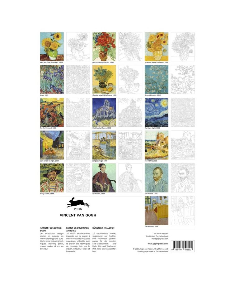 The Pepin Press Artist's colouring book van Gogh