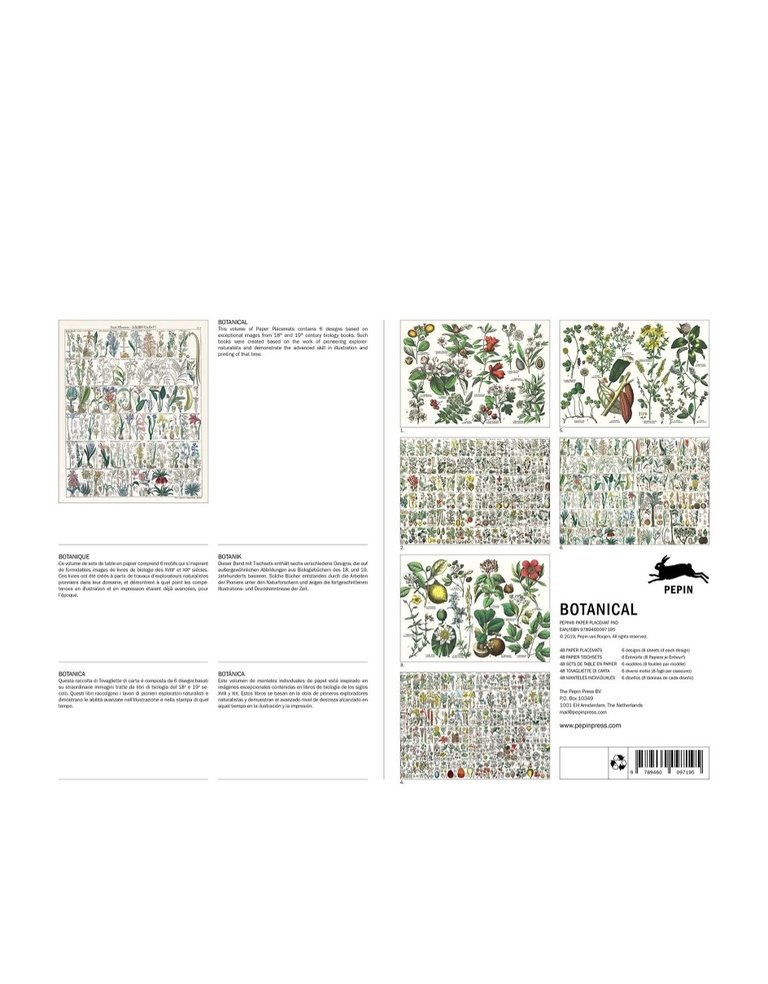 The Pepin Press Botanical placemats pad, 48 placemats