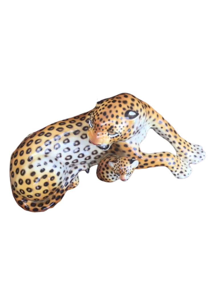 Vintage Ronzan Leopard with cub