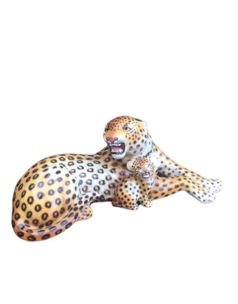 Vintage Ronzan Leopard with cub