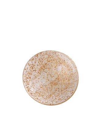 Round soap dish with encrusted gold flakes Round soap dish with encrusted gold flakes