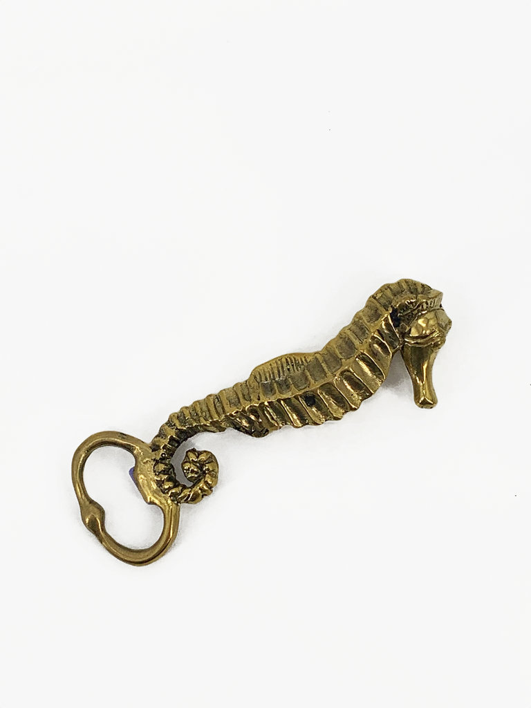 Brass sea horse bottle opener