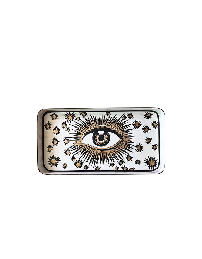 Les Ottomans Hand painted Iron Eye tray - 32 x 17 cm