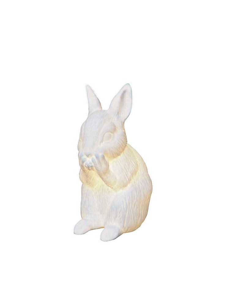 Biscuit porcelain rabbit lamp