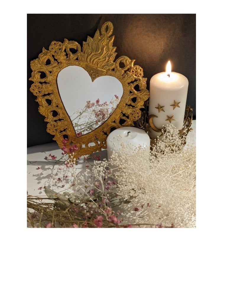 Boncoeurs Maria heart mirror (23,5 x 18,5 cm)