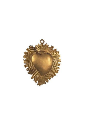 Boncoeurs Goudkleurig ex-voto Frans Durga hart (30 x 24 cm) Boncoeurs Goudkleurig ex-voto Frans Durga hart (30 x 24 cm)