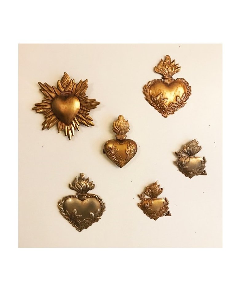 Boncoeurs Gold colored heart Jungle Rays (20 x 20 cm)