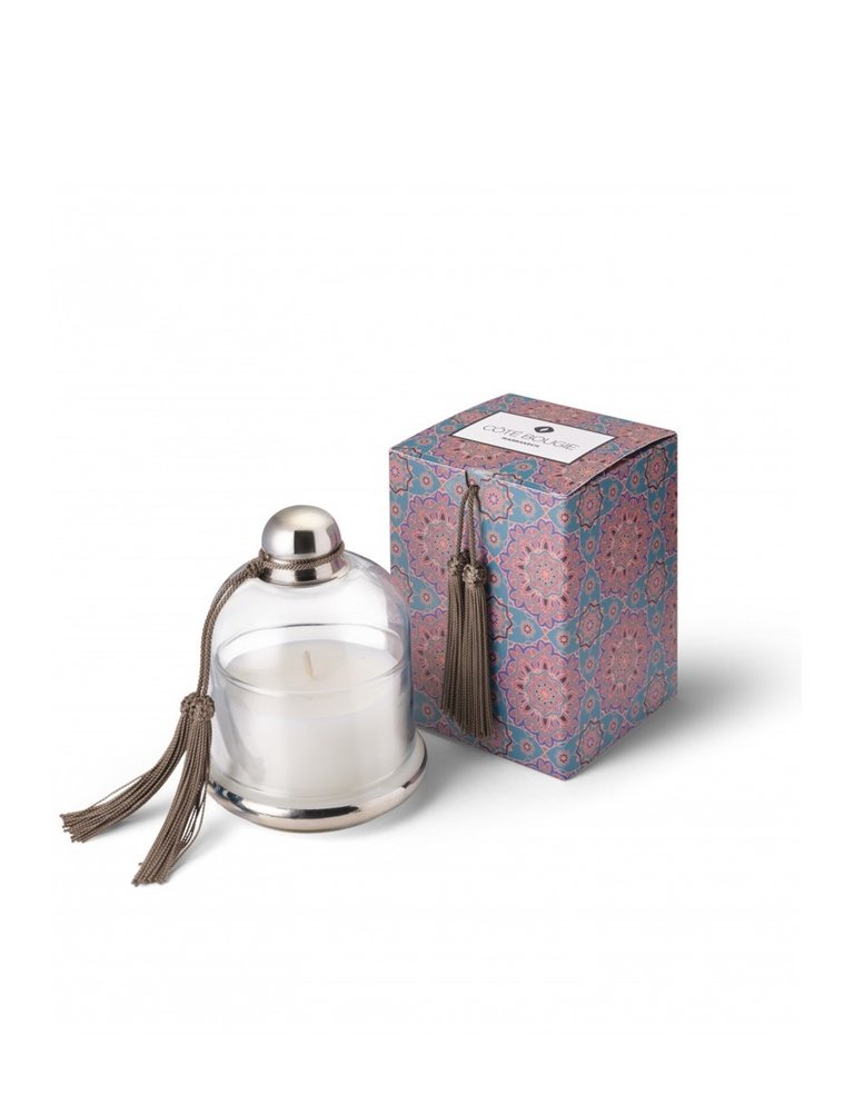 Côté Bougie Oriental perfumed candle in bell jar -  taupe tassel