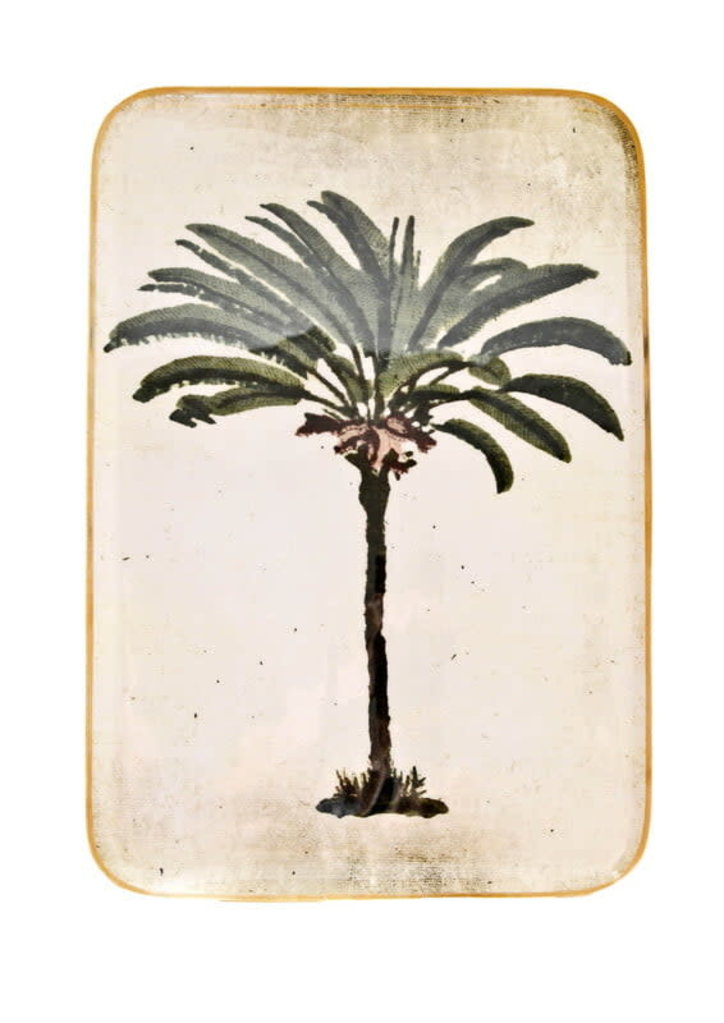 Boncoeurs Enameled Palm tree tray