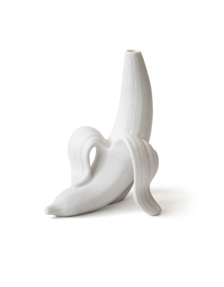 Jonathan Adler White biscuit porcelain banana bud vase