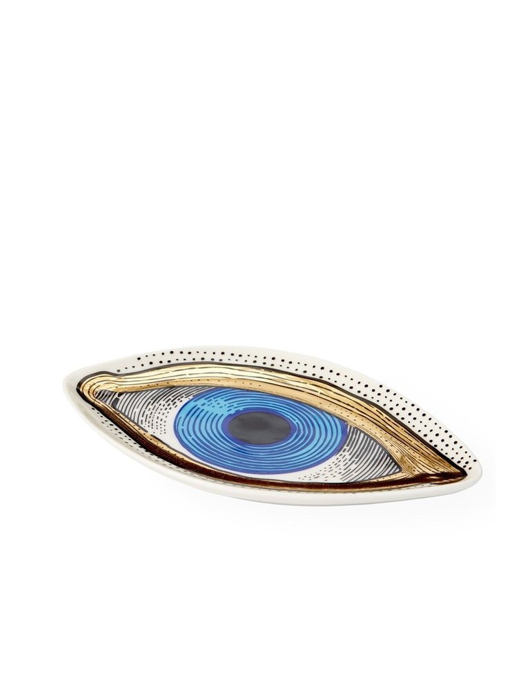Jonathan Adler Decorated golden blue eye trinket tray - Single