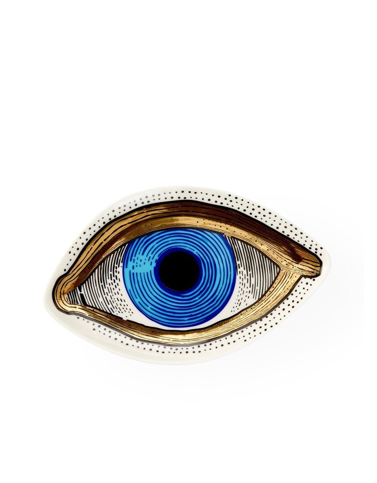 Jonathan Adler Decorated golden blue eye trinket tray - Single