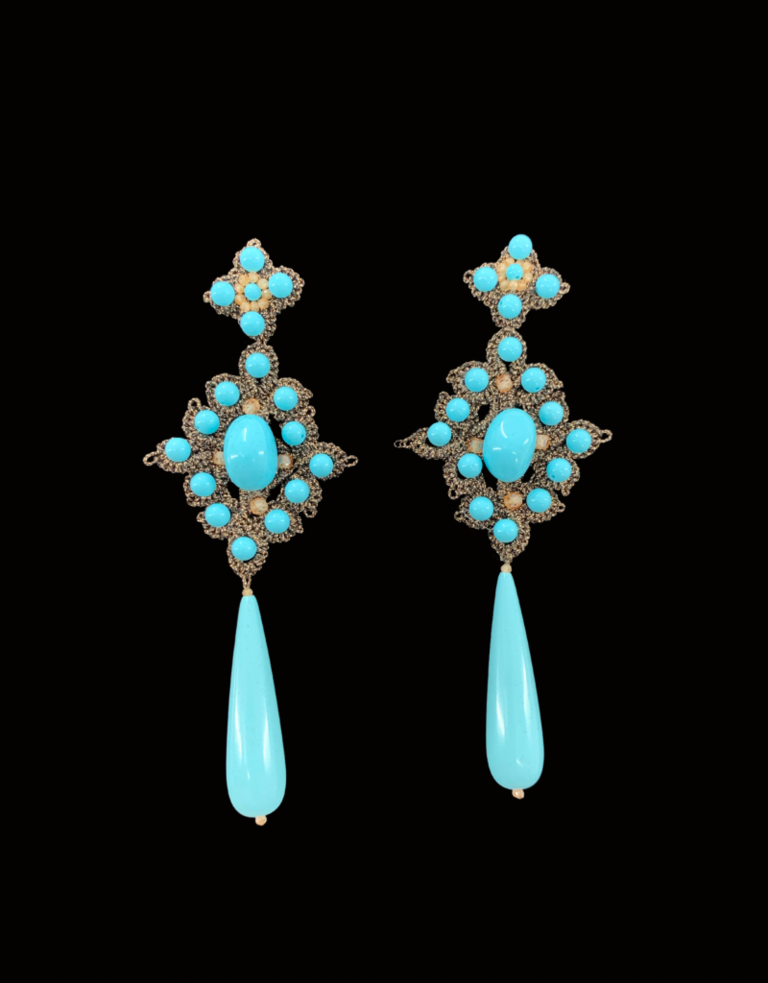 Agata Treasures Modica turquoise drop earrings