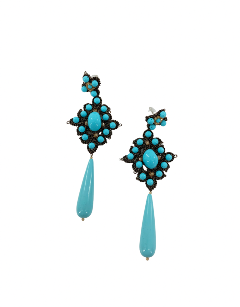 Agata Treasures Modica turquoise drop earrings