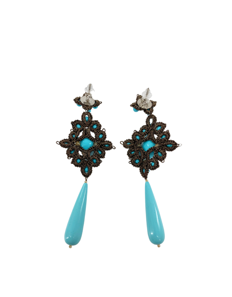 Agata Treasures Modica turquoise drop earrings