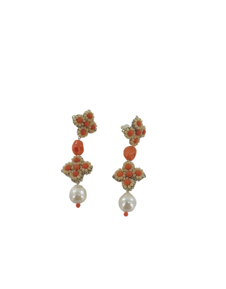 Agata Treasures Olivia red coral earrings