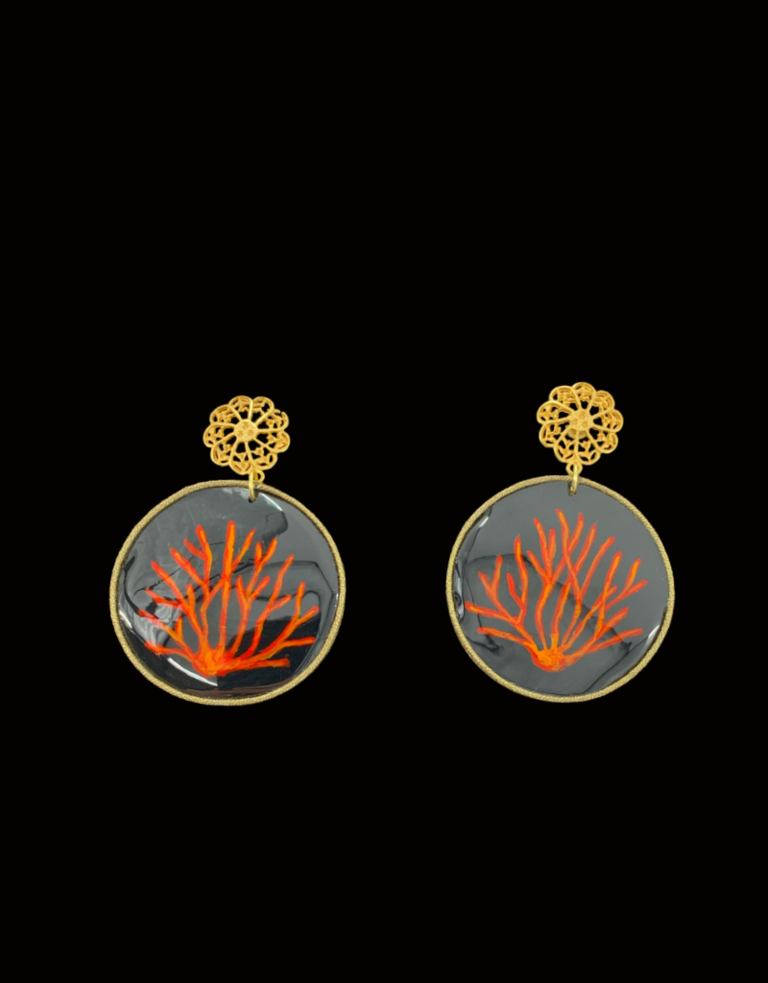 Agata Treasures Hand painted coral earrings