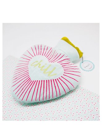Noï/Natural Life Light blue heart hot water bottle - 'Chill' Noï/Natural Life Light blue heart hot water bottle - 'Chill'