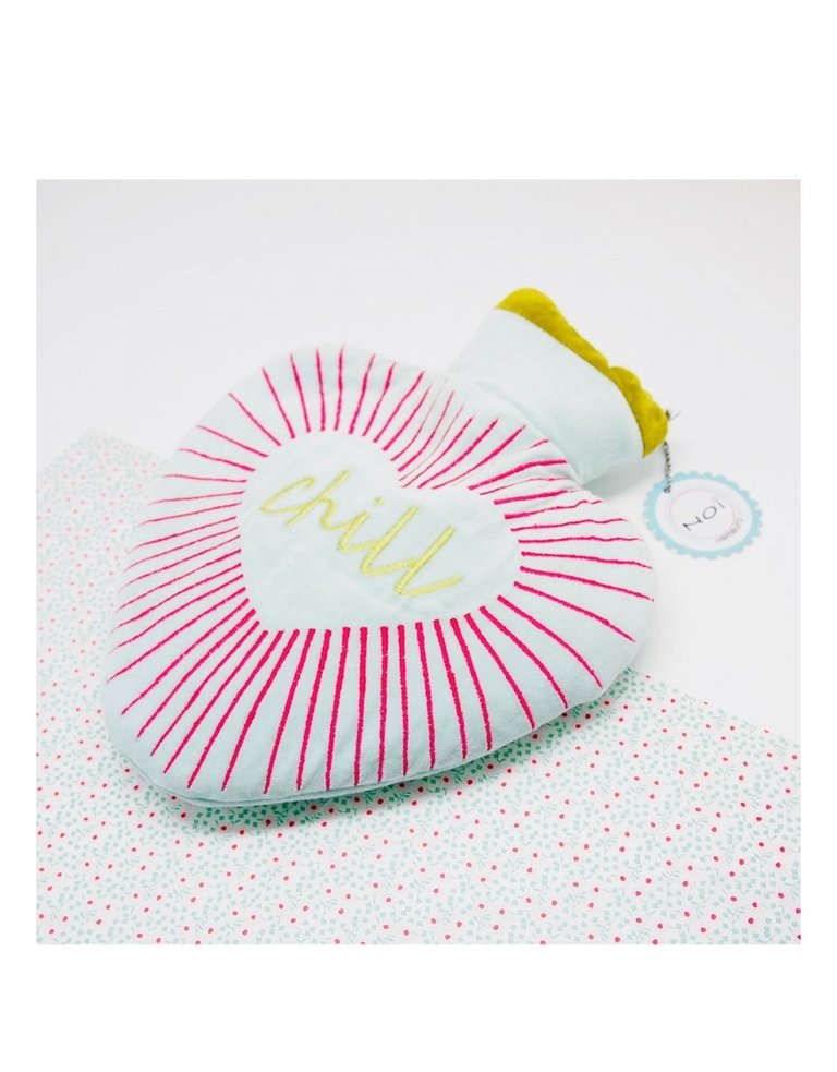 Noï/Natural Life Light blue heart hot water bottle - 'Chill'