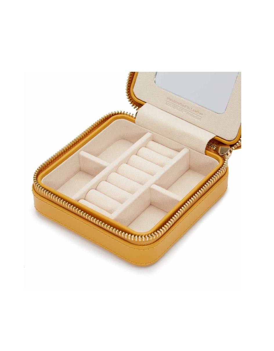 Travel jewerly box- Maria - square - Yellow - Curiosa Cabinet