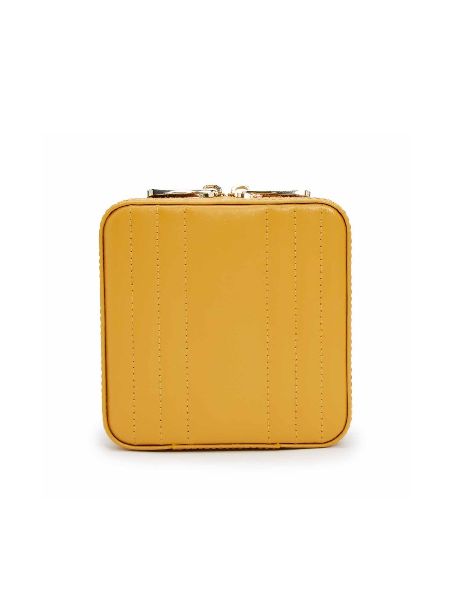 Travel jewerly box- Maria - square - Yellow - Curiosa Cabinet