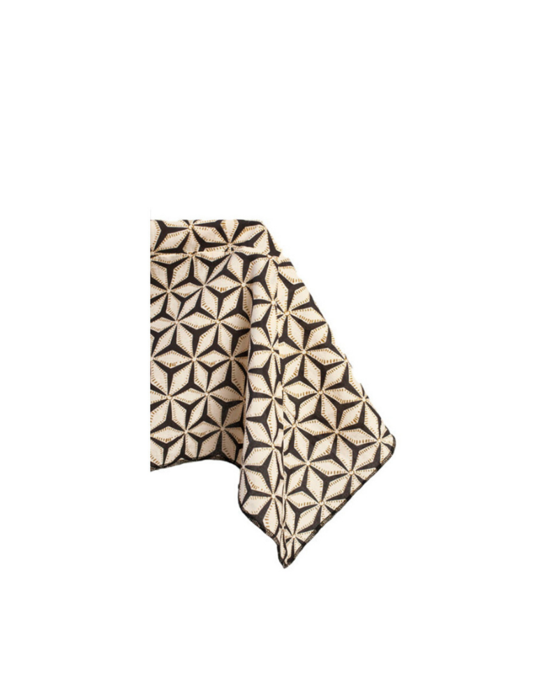 Boncoeurs Table cloth - stars- black and creme - 170 x 250