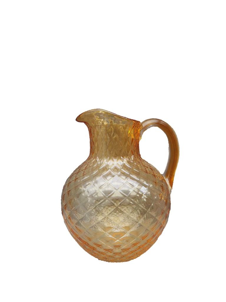 Champagne color pitcher with  diamond pattern