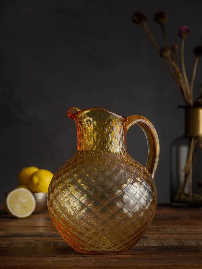 Clear Glass Hobnail Pitcher — The Empty Apartment