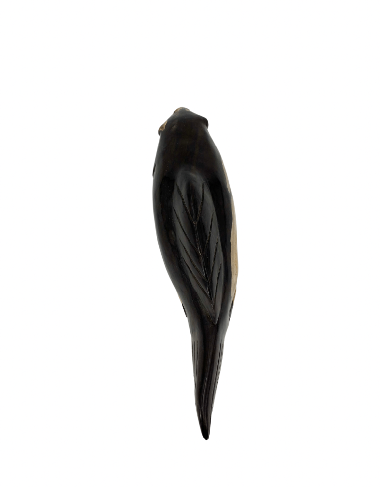 Petrified wood carved fish object