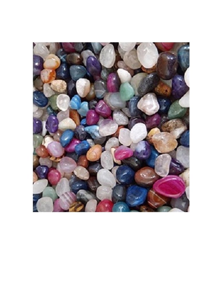 Set of 10 little polished precious stones in a gift bag