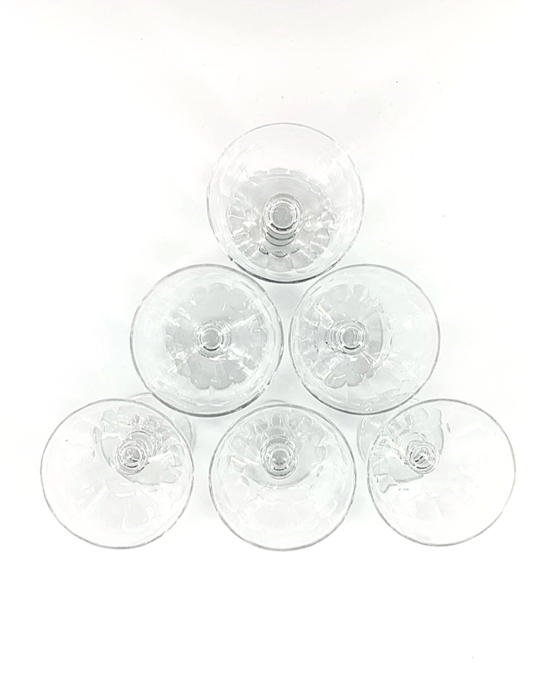 Vintage Set van 5 vintage kristallen champagne glazen